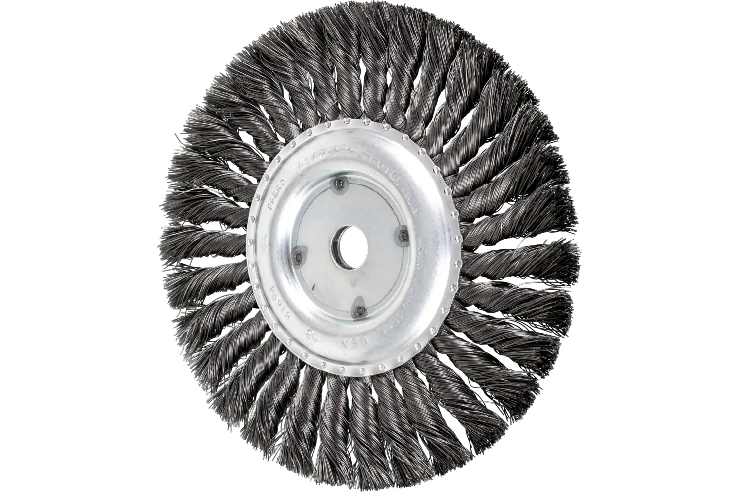 Show details for Pferd Standard Twist Knot Wire Wheel Brush 7" Dia. .014 Carbon Steel 5/8" Arbor Picture of Pferd Standard Twist Knot Wire Wheel Brush 7" Dia. .014 Carbon Steel 5/8" Arbor
